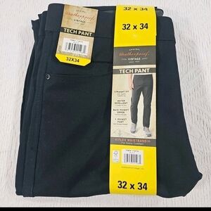 New Weatherproof Vintage Tech Pants Black Water Repellent Stretch 32x34 #1720722